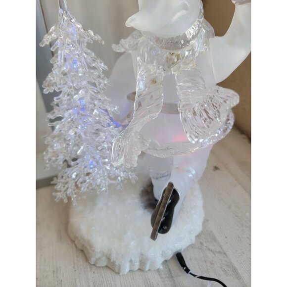 Acrylic Ice skating santa claus light up Xmas home decor glitter - Picture 9 of 9